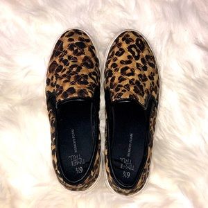 Cheetah Print Slip On Memory Foam Sneakers